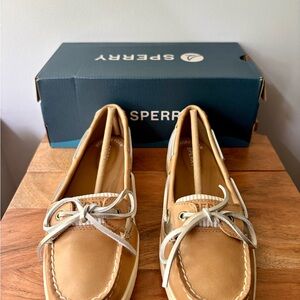 Sperry Women’s Angelfish Tan Boat Shoes - Classic Leather Deck Loafers Size 8.5